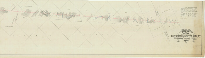 64427, Map of the Fort Worth and Denver City Railway, through Wilbarger County Texas, 1882, General Map Collection