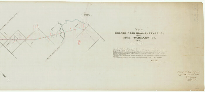 64429, Map of Chicago, Rock Island & Texas Railway through Wise and Tarrant County, Texas, General Map Collection