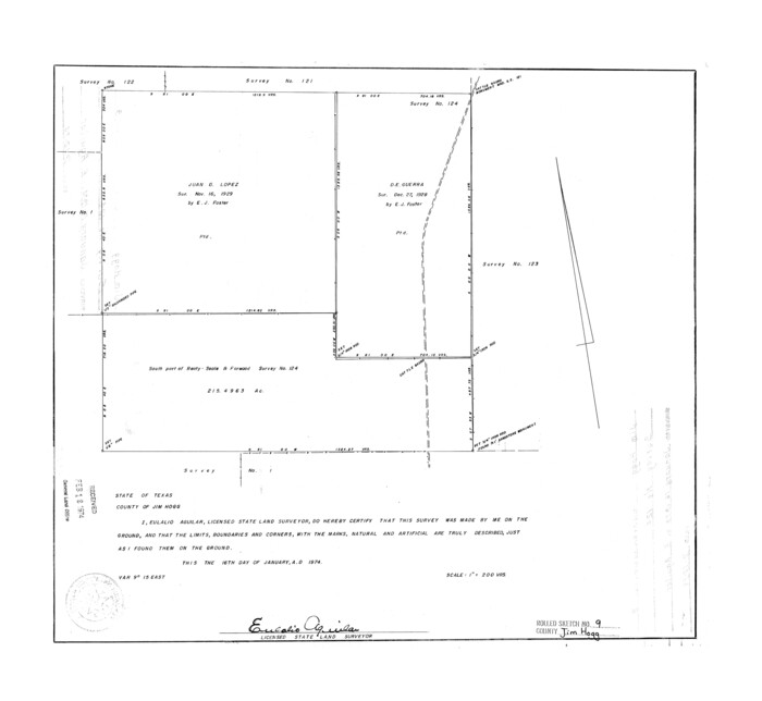 6443, Jim Hogg County Rolled Sketch 9, General Map Collection