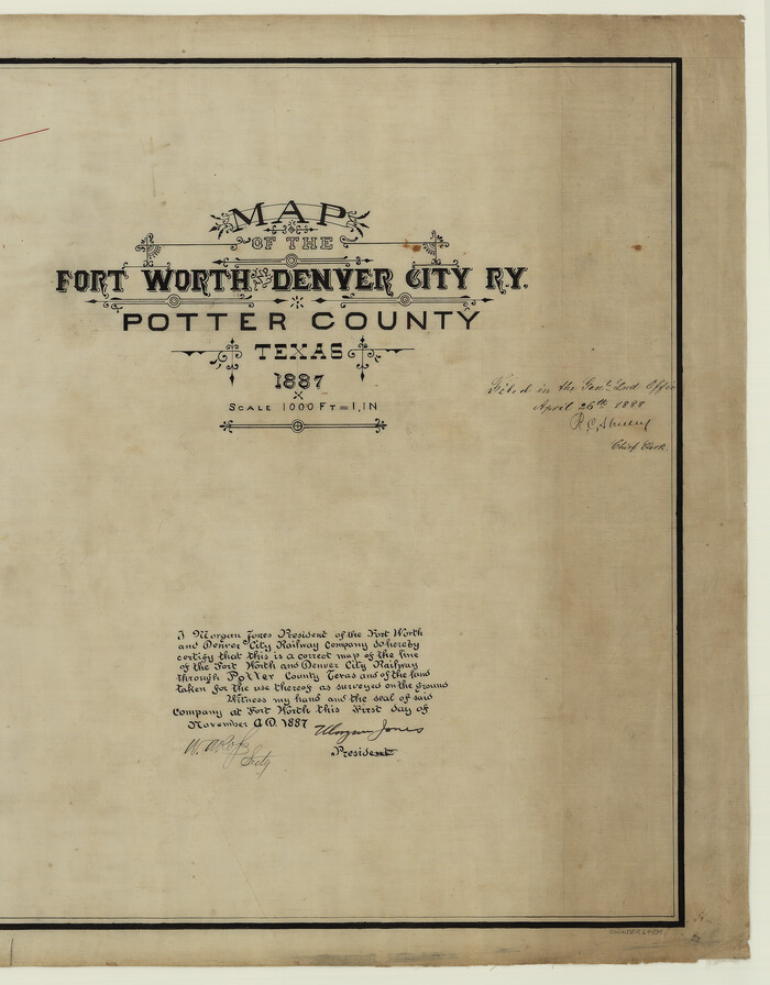 64434, Map of the Fort Worth & Denver City Railway, General Map Collection