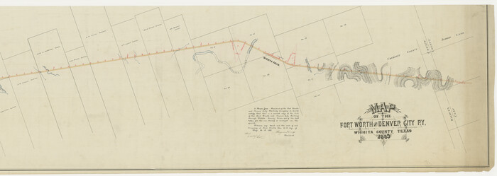 64455, Map of the Fort Worth & Denver City Railway, Wichita County, Texas, General Map Collection