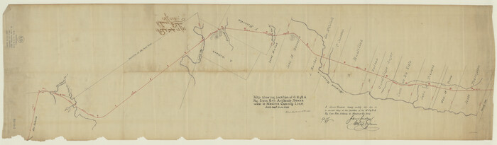 64457, Map Showing Location of Galveston, Harrisburg & San Antonio Railway, General Map Collection