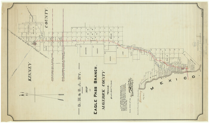 64462, Galveston, Harrisburg & San Antonio Railway, Map of Eagle Pass Branch, General Map Collection