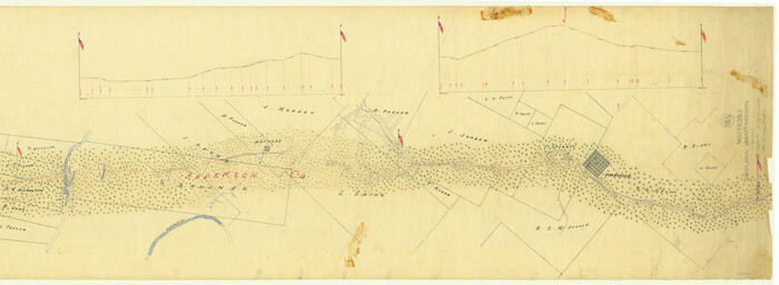 64466, International Railroad Map & Profile of the Second Fifty Miles East of Brazos River, General Map Collection