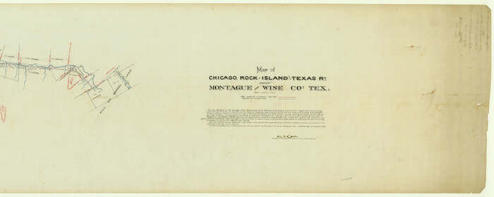 64469, Map of Chicago, Rock Island & Texas Railway through Montague and Wise Counties, Texas, General Map Collection