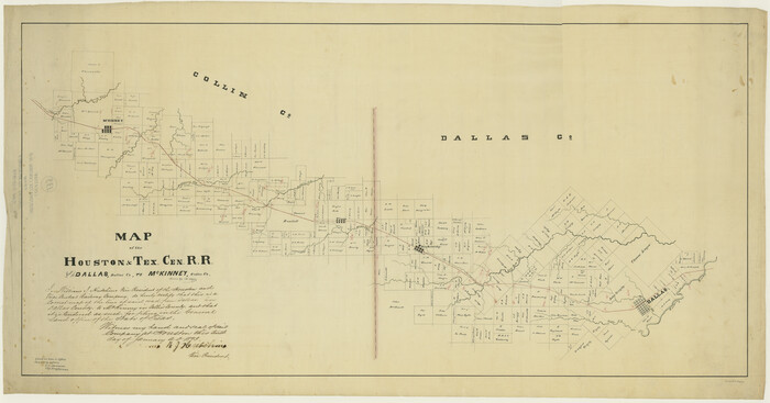 64474, Map of the Houston & Tex. Cen. R.R. from Dallas, Dallas Co., to McKinney, Collin Co., General Map Collection
