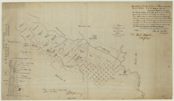 64480, Map of Taylor, Bastrop & Houston Railroad in Austin County, General Map Collection