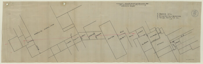 64496, Sketch No. 2 Showing Land Ties with Houston & Texas Central Rail Road through Harris County, Texas, General Map Collection