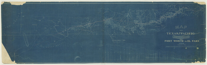 64511, Map of the Texas & Pacific Railway from Fort Worth to El Paso, General Map Collection