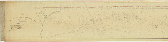 64549, Map of the Houston and Great Northern R.R. from Trinity River to Palestine, General Map Collection