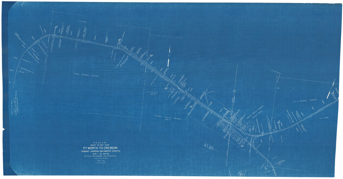 64646, [Ft. W. & R. G. Ry. Right of Way Map, Chapin to Bluffdale, Hood County, Texas], General Map Collection