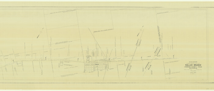 64652, G. C. & S. F. Ry. Alinement [sic] and Right of Way Map of Dallas Branch, Johnson County, Texas, General Map Collection