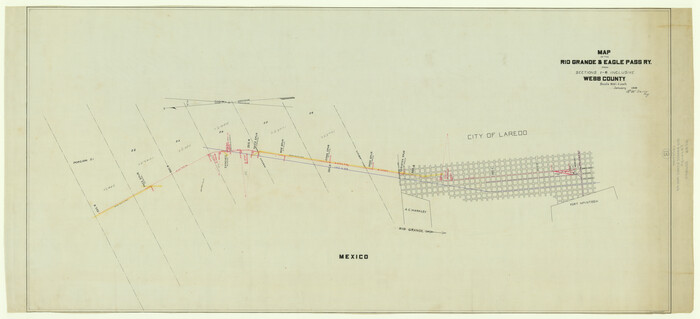 64655, Map of the Rio Grande & Eagle Pass Ry. from Sections 1-6 Inclusive, Webb County, General Map Collection