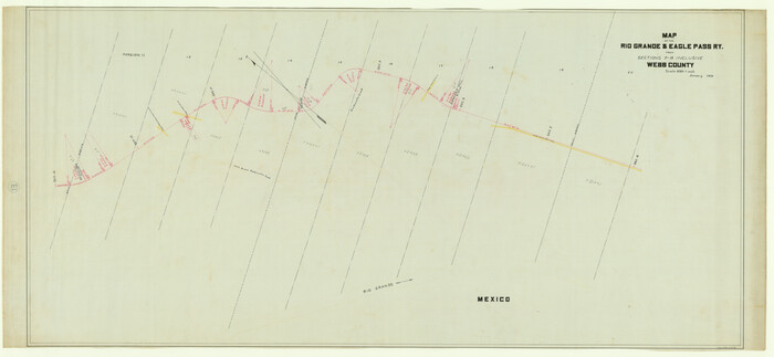 64656, Map of the Rio Grande & Eagle Pass Ry. from Sections 7-13 Inclusive, Webb County, General Map Collection