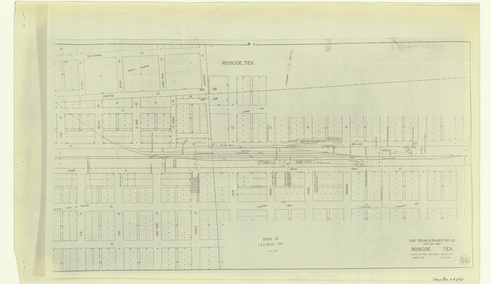 64690, The Texas and Pacific Ry. Co., Station Map, Roscoe, Texas, General Map Collection