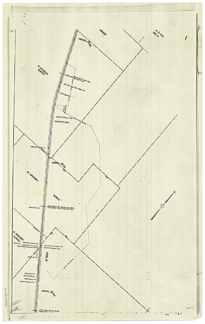 64722, [F. W. & D. C. Ry. Co. Alignment and Right of Way Map, Clay County], General Map Collection