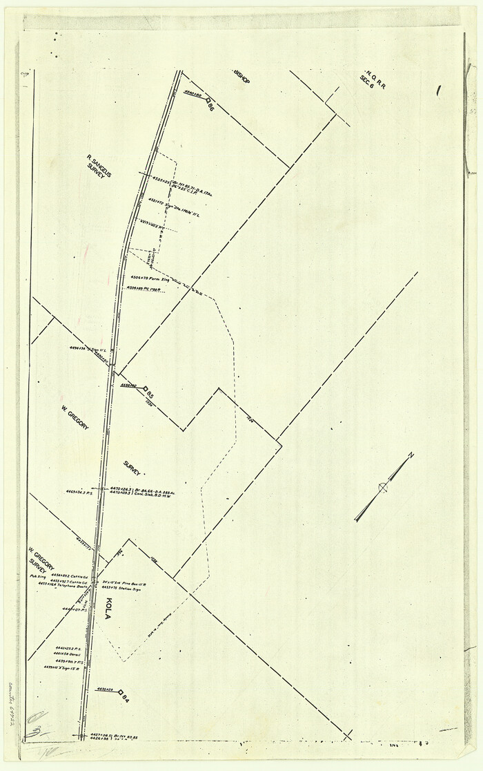 64722, [F. W. & D. C. Ry. Co. Alignment and Right of Way Map, Clay County], General Map Collection
