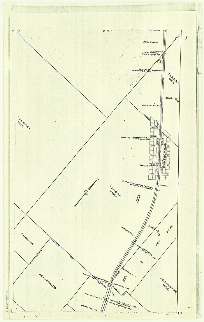 64723, [F. W. & D. C. Ry. Co. Alignment and Right of Way Map, Clay County], General Map Collection