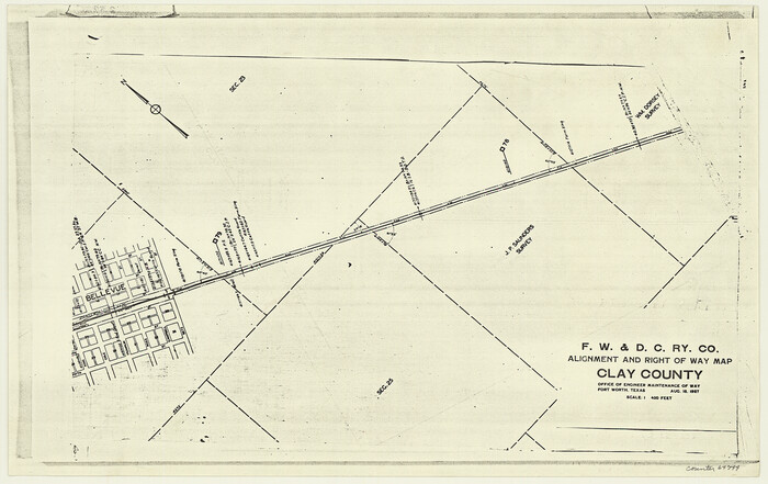 64744, F. W. & D. C. Ry. Co. Alignment and Right of Way Map, Clay County, General Map Collection