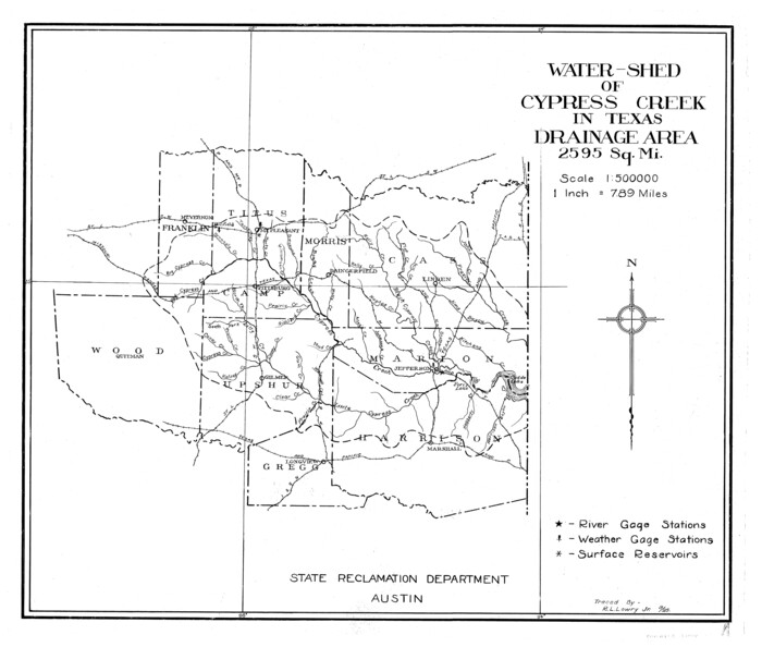 65057, Red River, Water-Shed of Cypress Creek in Texas Drainage Area, General Map Collection