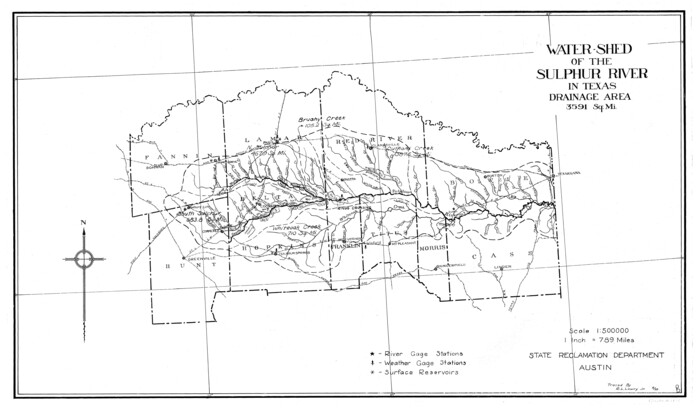 65154, Water-Shed of the Sulphur River in Texas Drainage Area, General Map Collection