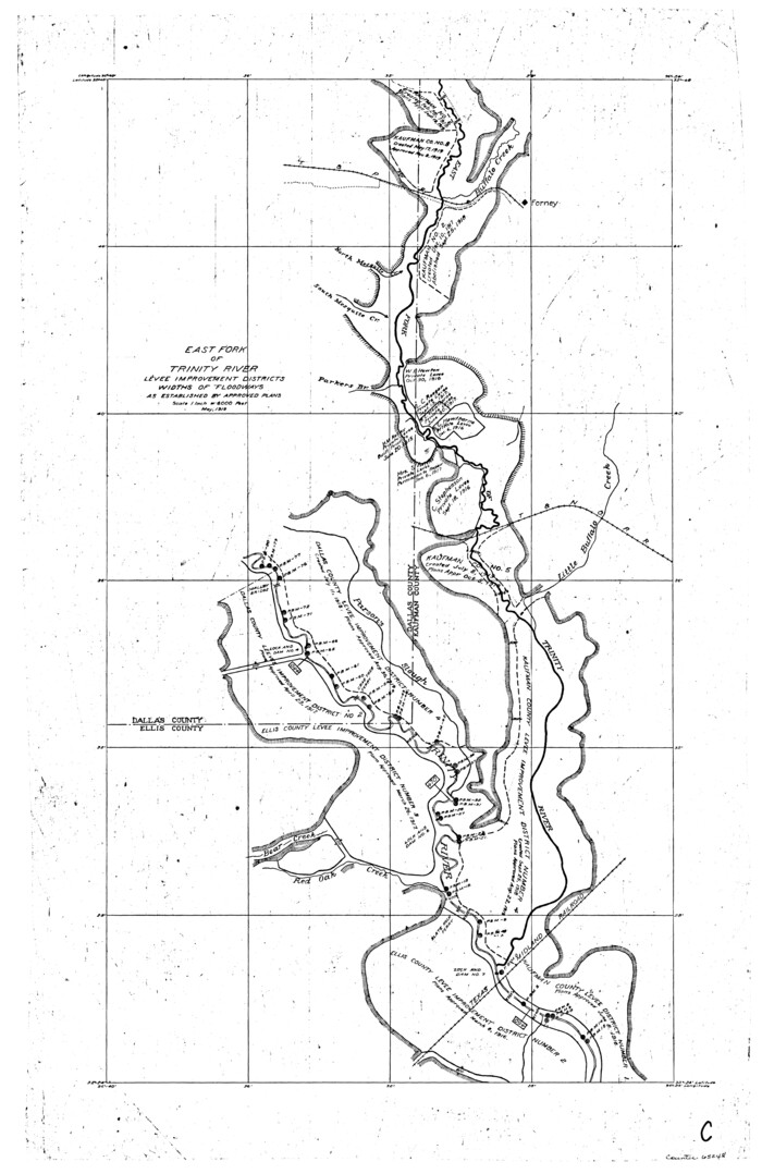65248, Trinity River, East Fork of Trinity River Levee Improvement Districts/Widths of Floodways as Established by Approved Plans, General Map Collection