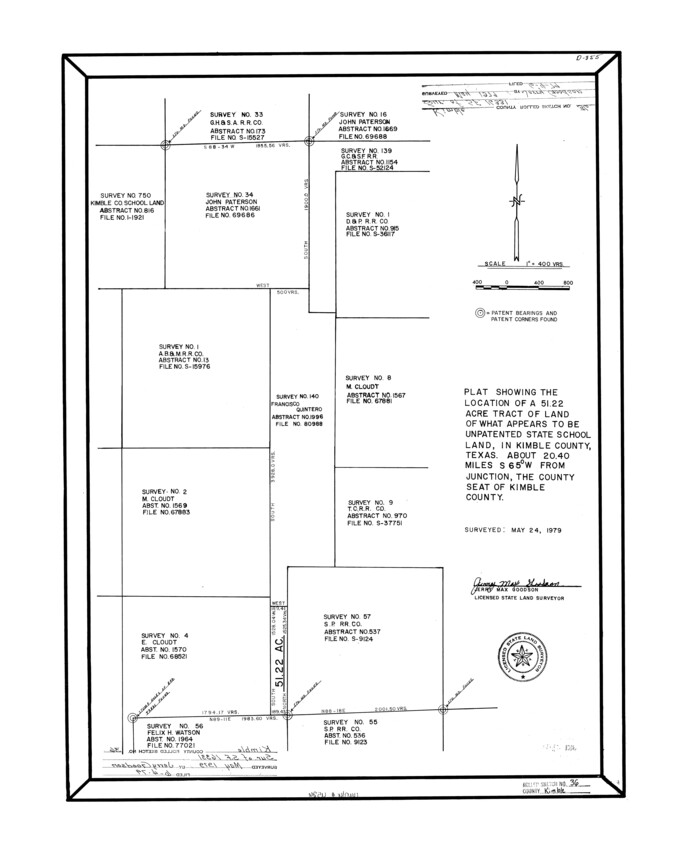 6526, Kimble County Rolled Sketch 36, General Map Collection