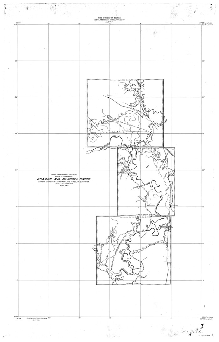 65292, Brazos River, Widths of Floodways/Brazos and Navasota Rivers, General Map Collection