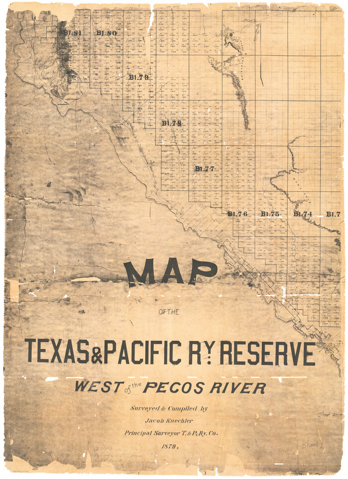 65334, Map of the Texas & Pacific Ry. Reserve West of the Pecos River, General Map Collection