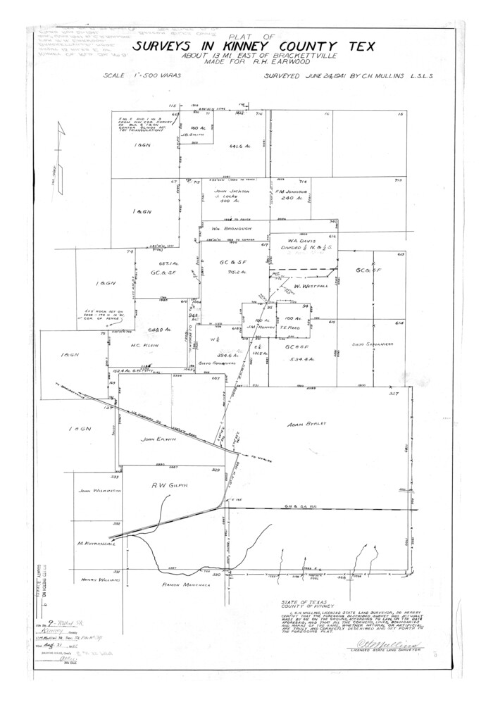 6538, Kinney County Rolled Sketch 9, General Map Collection