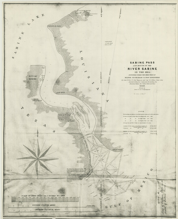 65382, Sabine Pass and mouth of the River Sabine in the sea, General Map Collection