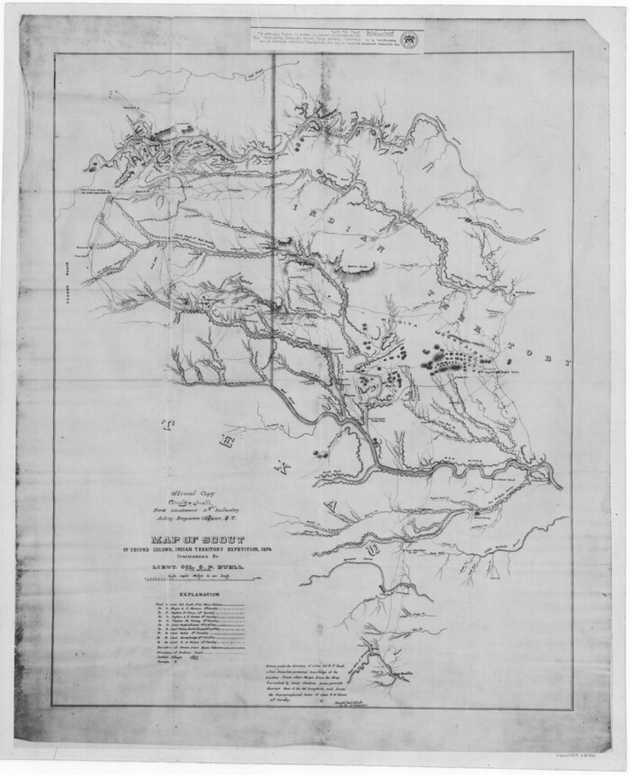65401, Map of scout of second column, Indian Territory Expedition, 1874, General Map Collection