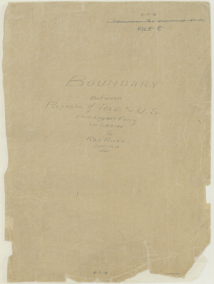 65409, Boundary between Republic of Texas and US from Logan's Ferry to Red River - surveyed in 1841, General Map Collection
