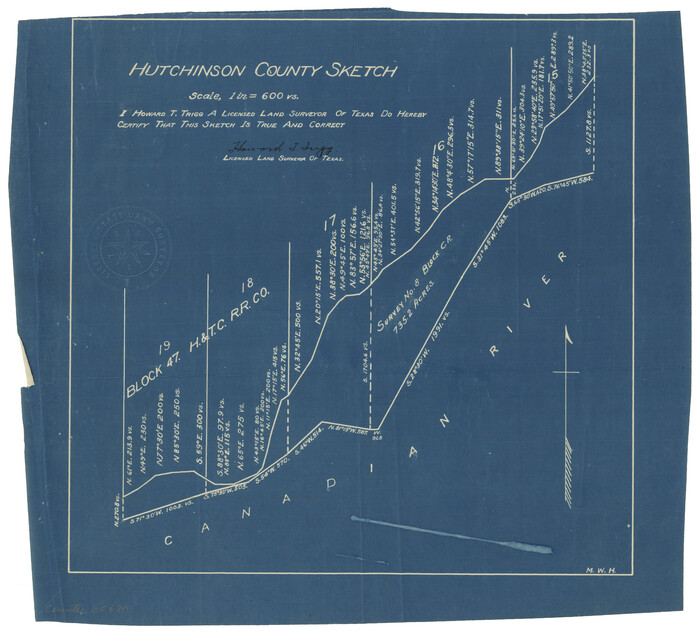 65680, [Sketch for Mineral Application 15559 - Hutchinson County, Canadian River], General Map Collection
