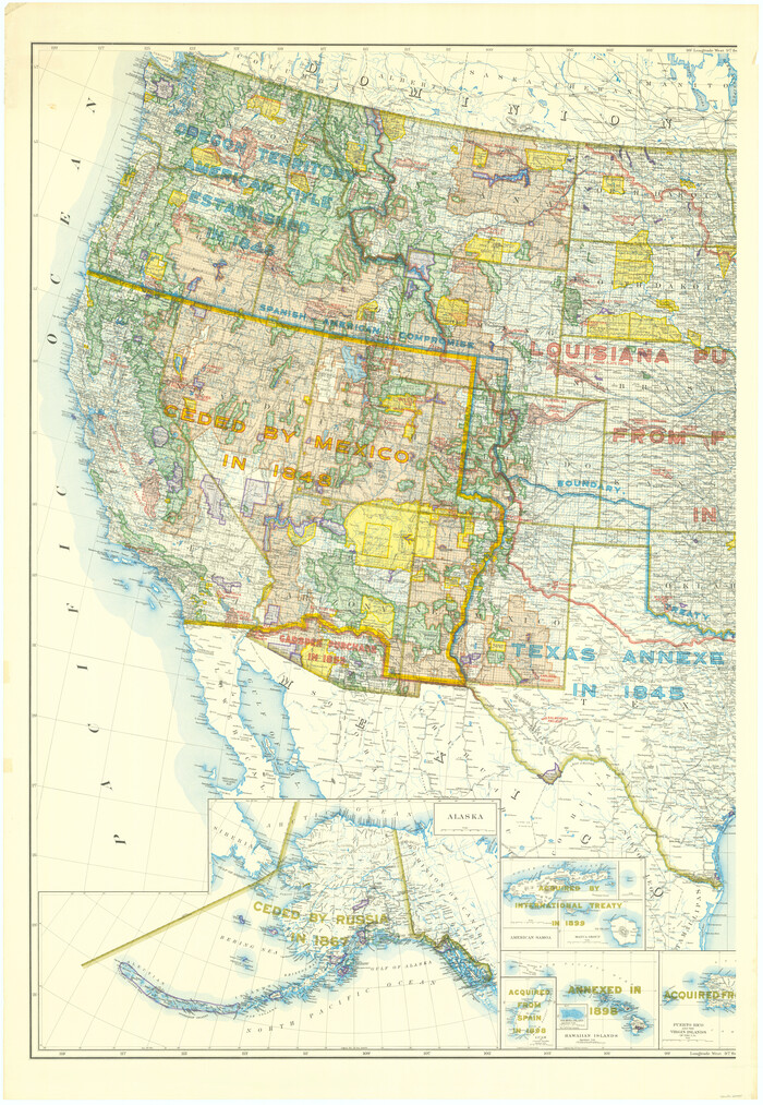 65795, United States including territories and insular possessions showing the extent of public surveys, national parks, national forests, indian reservations, national wildlife refuges, and reclamation projects, General Map Collection