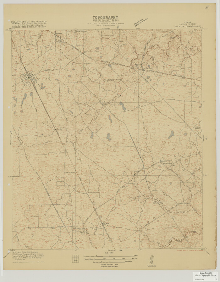 65815, Harris County Historic Topographic 5, General Map Collection