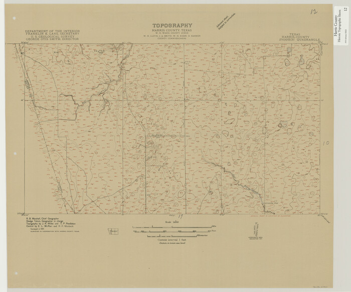 65822, Harris County Historic Topographic 12, General Map Collection