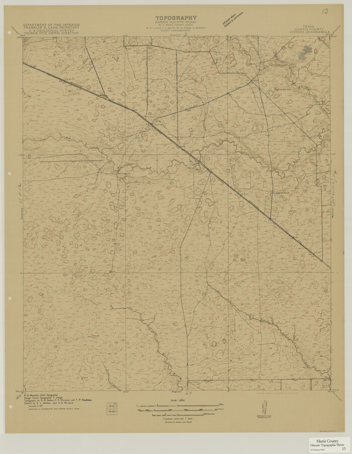 65823, Harris County Historic Topographic 13, General Map Collection