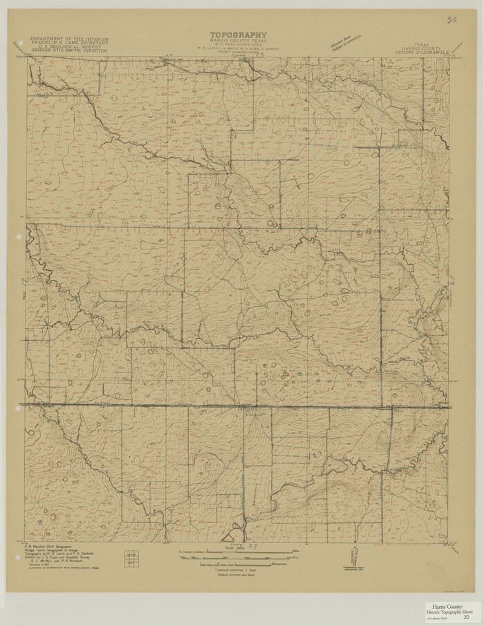 65831, Harris County Historic Topographic 20, General Map Collection