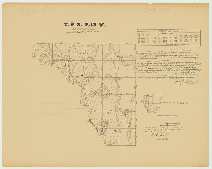 65852, Township 9 South Range 13 West, South Western District, Louisiana, General Map Collection
