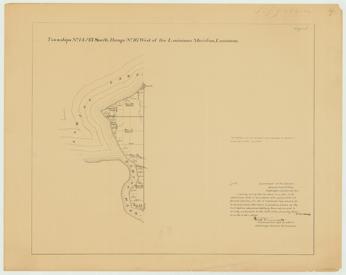 65860, Townships 14 and 15 South Range 16 West of the Louisiana Meridian, Louisiana, General Map Collection