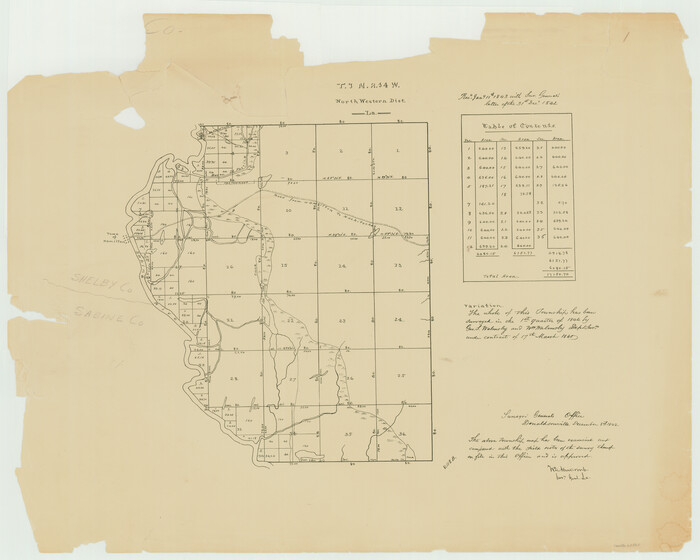 65862, Township 3 North Range 14 West, North Western District, Louisiana, General Map Collection