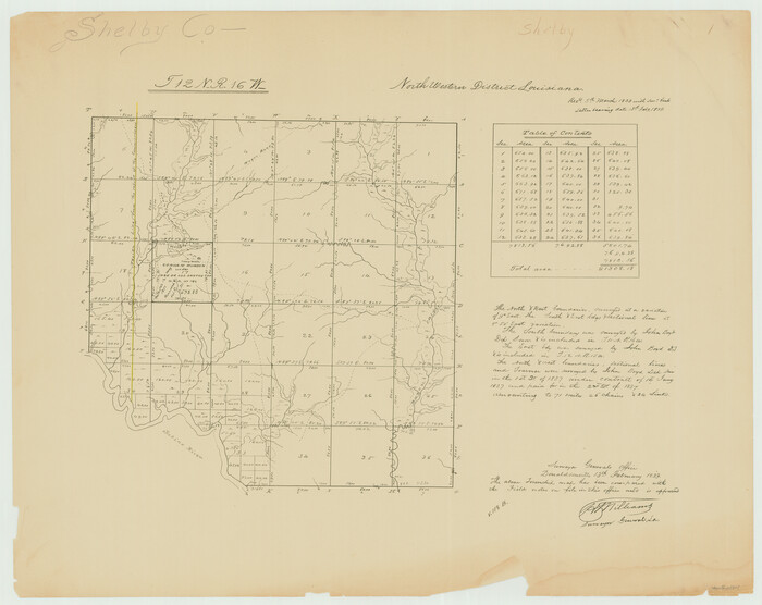 65868, Township 12 North Range 16 West, North Western District, Louisiana, General Map Collection