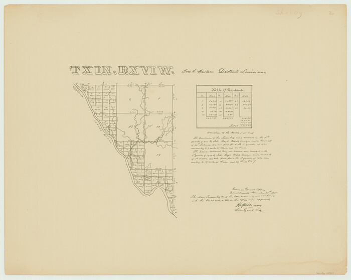 65869, Township 11 North Range 16 West, South Western District, Louisiana, General Map Collection