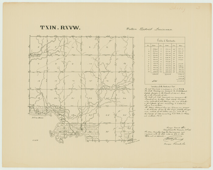 65870, Township 11 North Range 15 West,  Western District, Louisiana, General Map Collection
