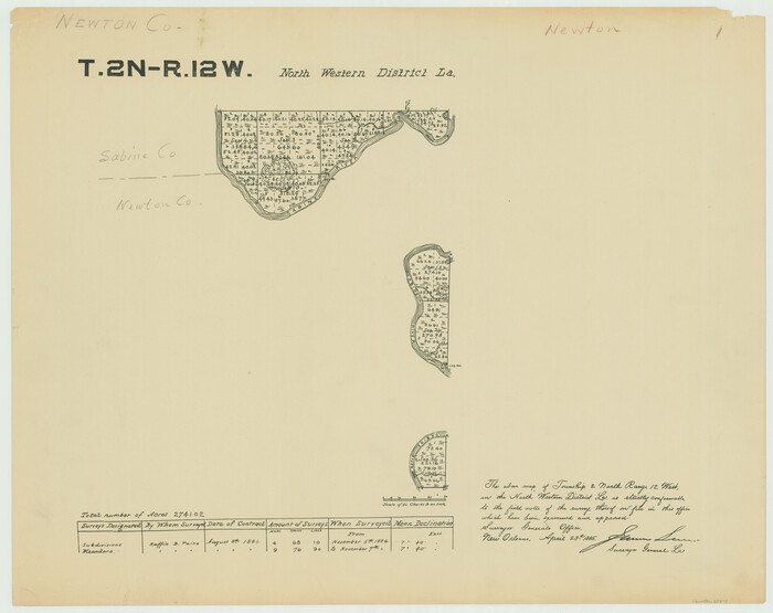 65875, Township 2 North Range 12 West, North Western District, Louisiana, General Map Collection