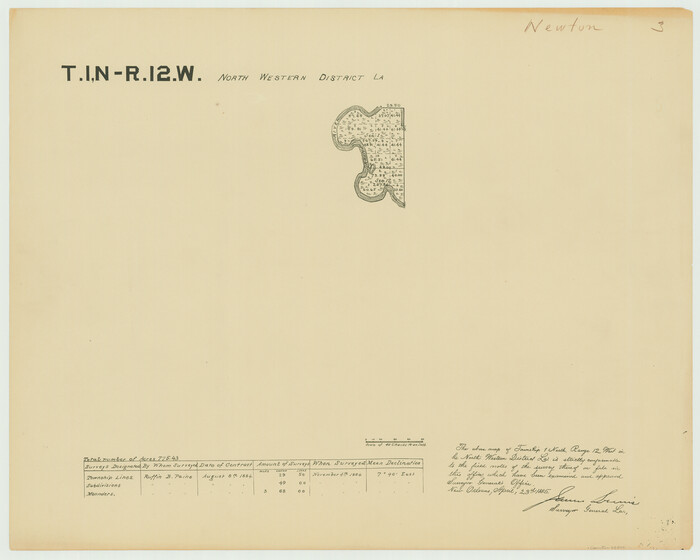 65877, Township 1 North Range 12 West, North Western District, Louisiana, General Map Collection