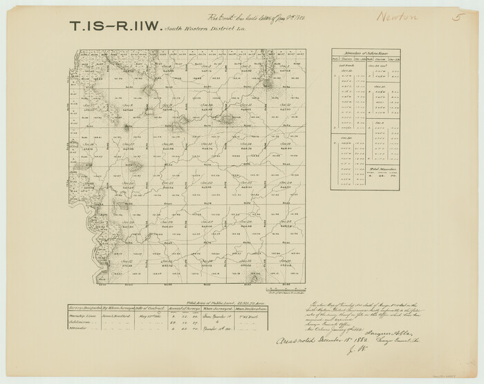 65879, Township 1 South Range 11 West, South Western District, Louisiana, General Map Collection