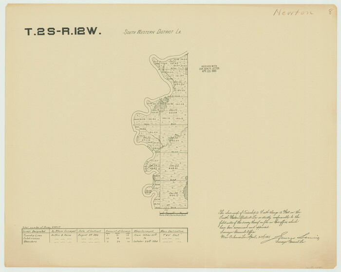 65882, Township 2 South Range 12 West, South Western District, Louisiana, General Map Collection