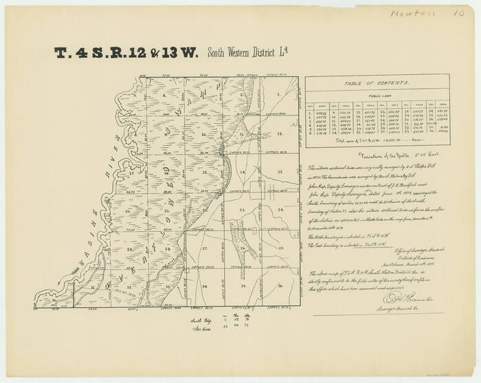 65884, Township 4 South Ranges 12 and 13  West, South Western District, Louisiana, General Map Collection